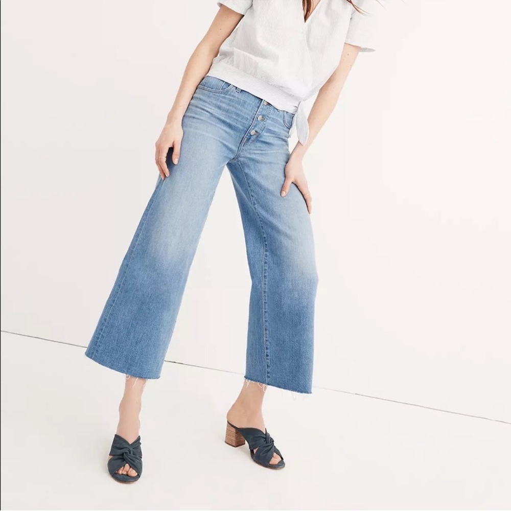 Madewell Light Blue Wide Leg Crop Jeans